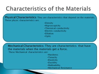 Characteristics Of The Materials | PPT