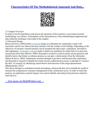 Characteristics Of The Methodological Approach And Data... | PDF