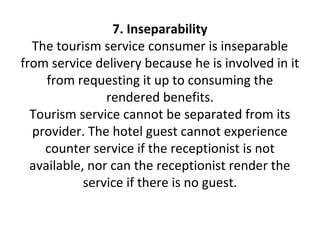inseparability meaning in tourism