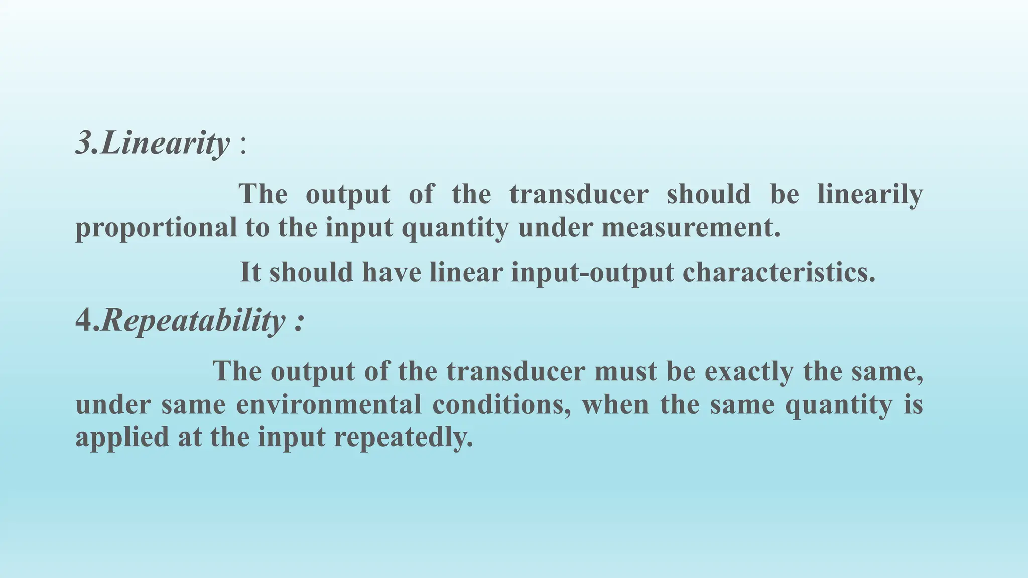 characteristics of transducers accuracy linearity | PPTX | Physics ...