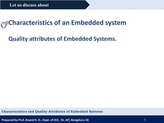 Characteristics and Quality Attributes of Embedded System | PPT