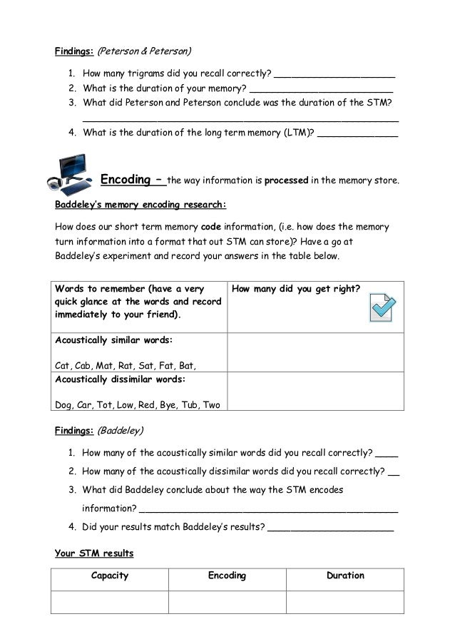 Characteristics worksheet