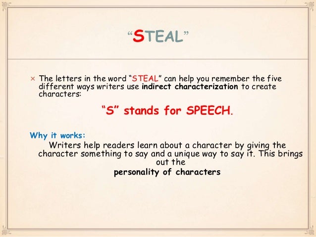 Characterization Steal Method