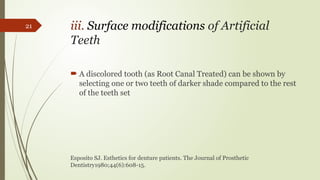 Teeth Modification CHARACTERIZATIONin prosthodontics dentistry | PPTX