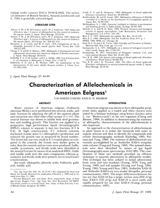Characterization of allelochemicals in ...