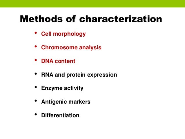 Cell Line Characterization Chart – WDEFP