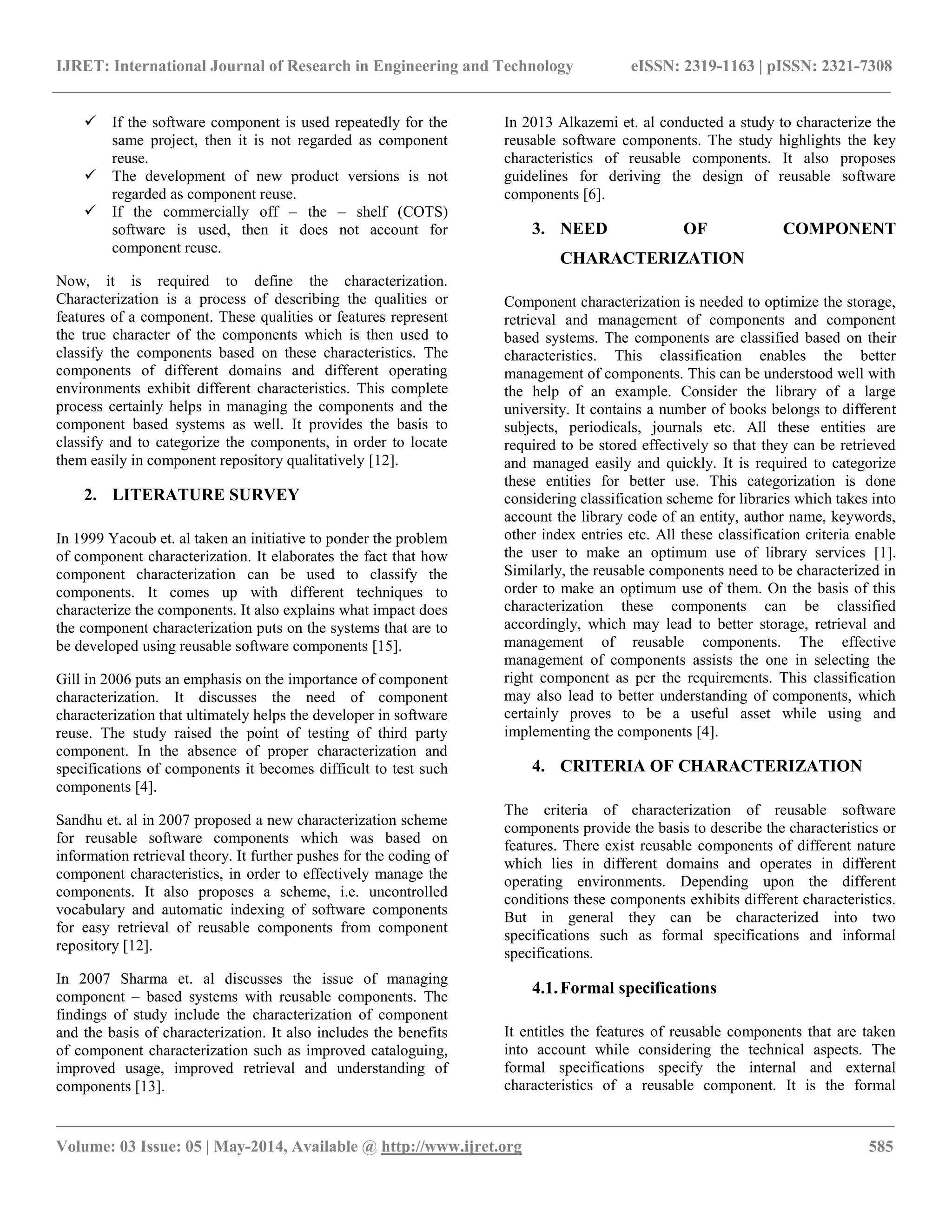 Characterization of reusable software components for better reuse | PDF