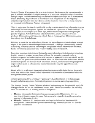 Strategic Thrusts Examples Characterization of strategic information systems | DOCX
