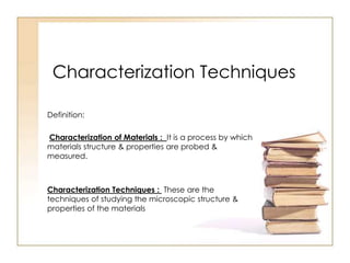 Characterization techniques | PPT