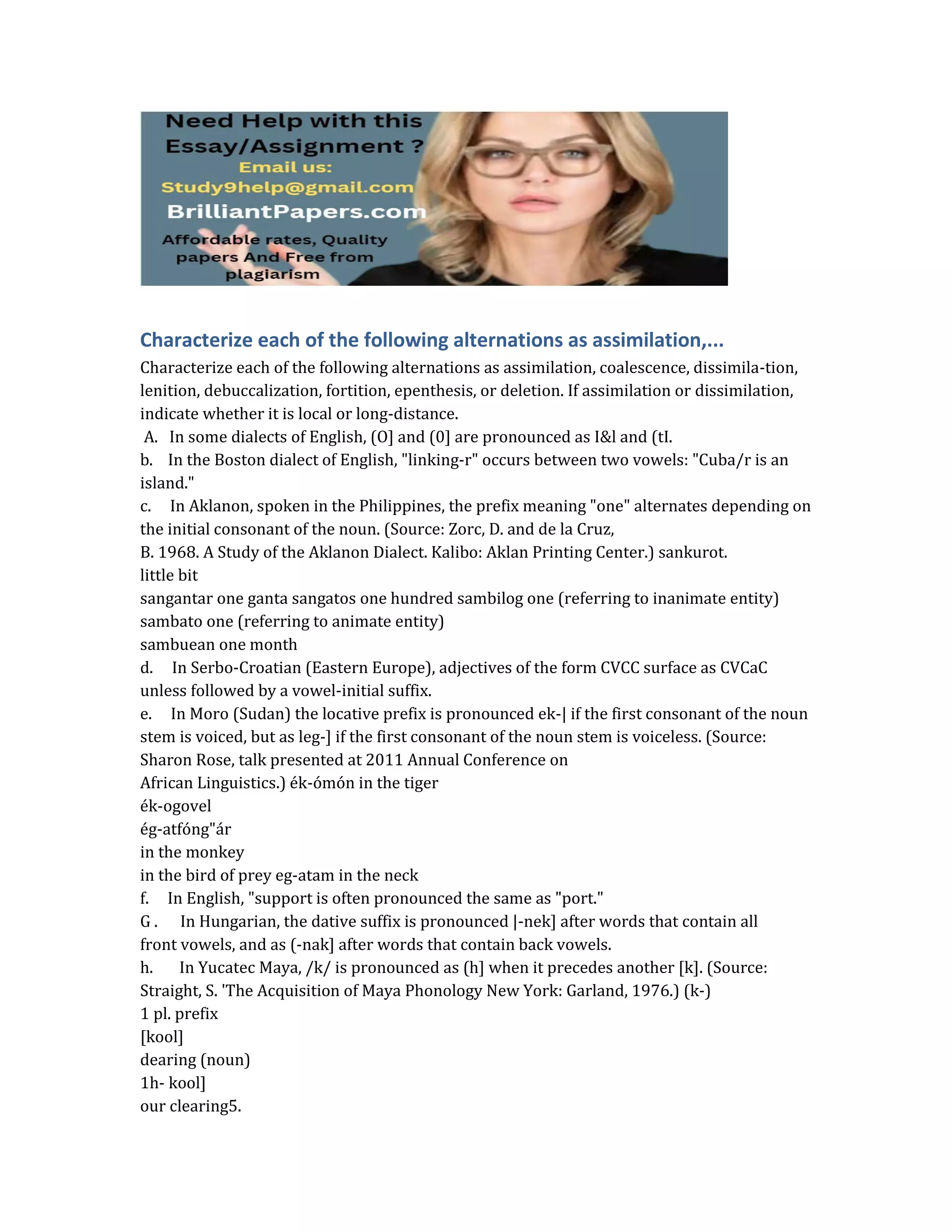 Characterize each of the following alternations as.pdf