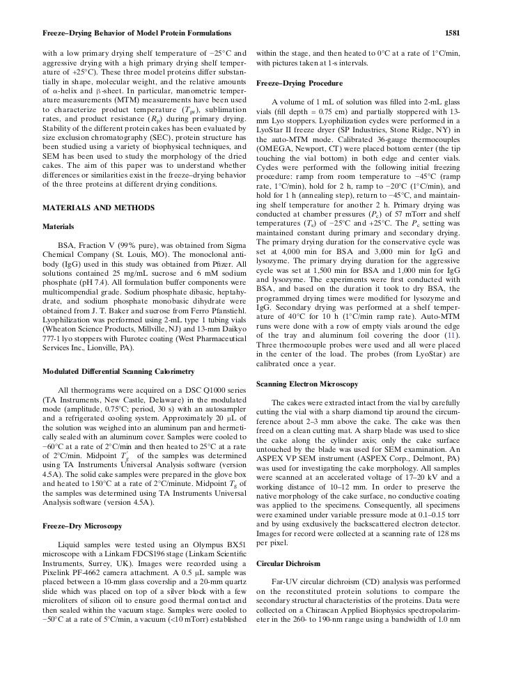 Freeze drying process flow chart picture