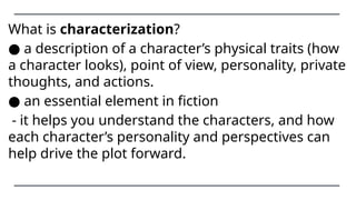 Characterization Look Characters and Characterizations MATATAG | PPTX
