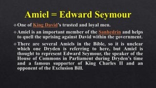 Character Study: Absalom and Achitophel: John Dryden