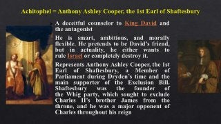 Character Study: Absalom and Achitophel: John Dryden