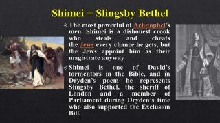 Character Study: Absalom and Achitophel: John Dryden