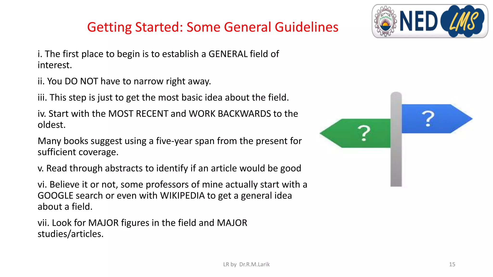 Characterstics of a good Literature REview | PDF