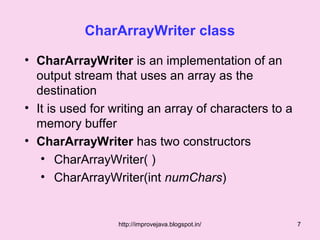 Character stream classes .52
