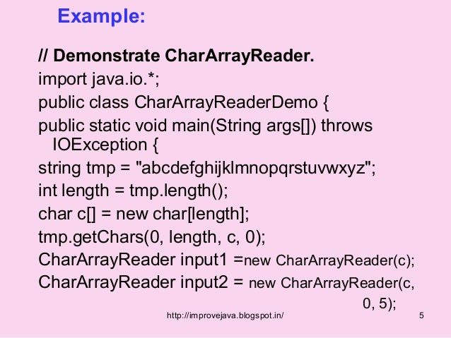 Character stream classes .52