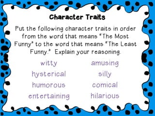 Character Traits Slideshow