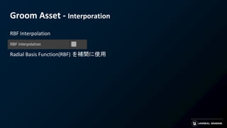 Groom Asset - Interporation
RBF Interpolation
Radial Basis Function(RBF) を補間に使用
 