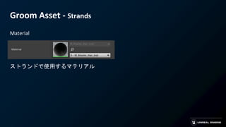 Groom Asset - Strands
Material
ストランドで使用するマテリアル
 