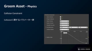 Groom Asset - Physics
Collision Constraint
Collosionに関するパラメーター群
 