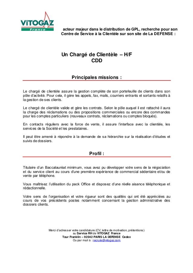 Chargé de clientèle -H/F CDD