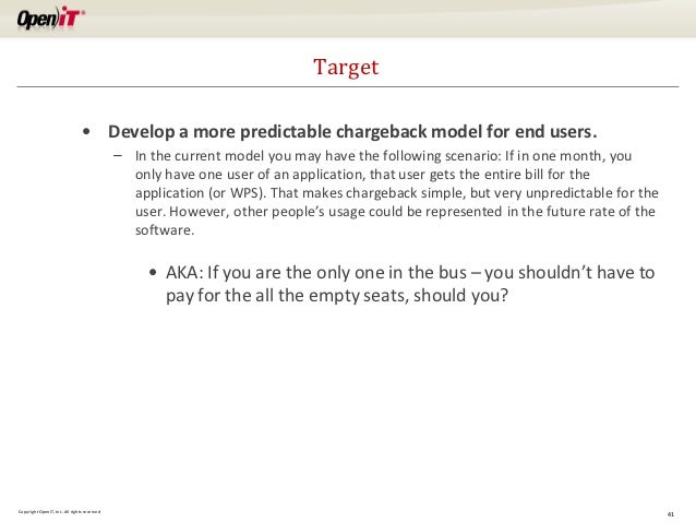 it chargeback model excel