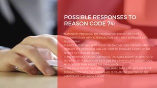 Chargeback Reason Code 74- Late Presentment | PDF