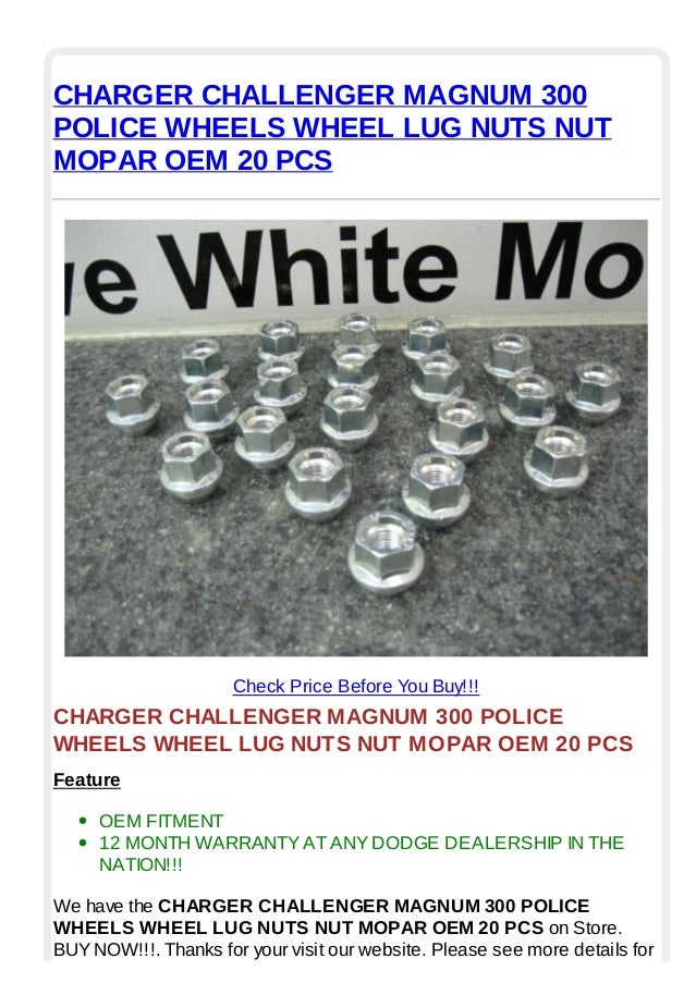 Charger challenger magnum 300 police wheels wheel lug nuts nut mopar