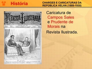 CHARGES E CARICATURAS DA REPÚBLICA VELHA (1889-1930) Caricatura de  Campos Sales  e  Prudente de Morais  na  Revista Ilustrada. História 