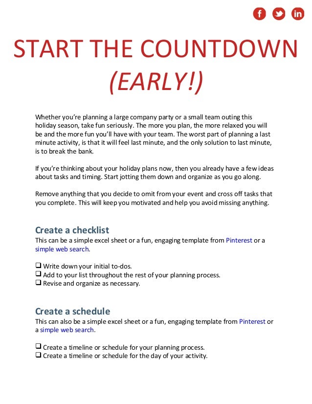 party planning schedule