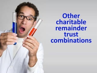What is the tax treatment of a
$2,000 distribution?
Recipient pays taxes on:
$2,000 of ordinary income
$10,000
$2,000
$90,000
$3,000
Return of
Principal
Exempt
Income
Capital
Gain
Ordinary
Income
 