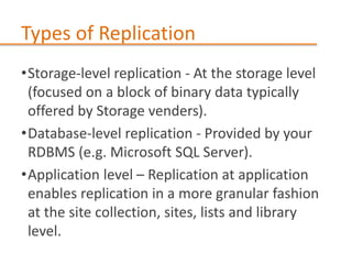 SharePoint replication | PPTX