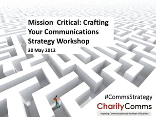 Mission Critical: Crafting
Your Communications
Strategy Workshop
30 May 2012




                        #CommsStrategy
 