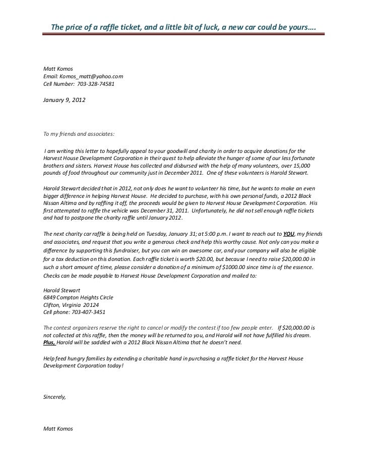 charity letter charity letter