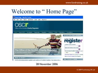 Welcome to “ Home Page” 28 November 2006 