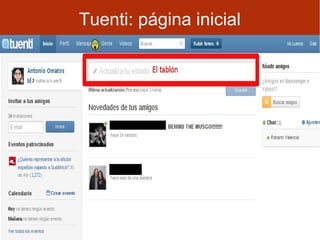 Tuenti: página inicial
 