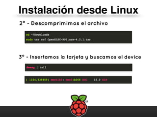 Instalación desde Linux
2º - Descomprimimos el archivo
3º - Insertamos la tarjeta y buscamos el device
 