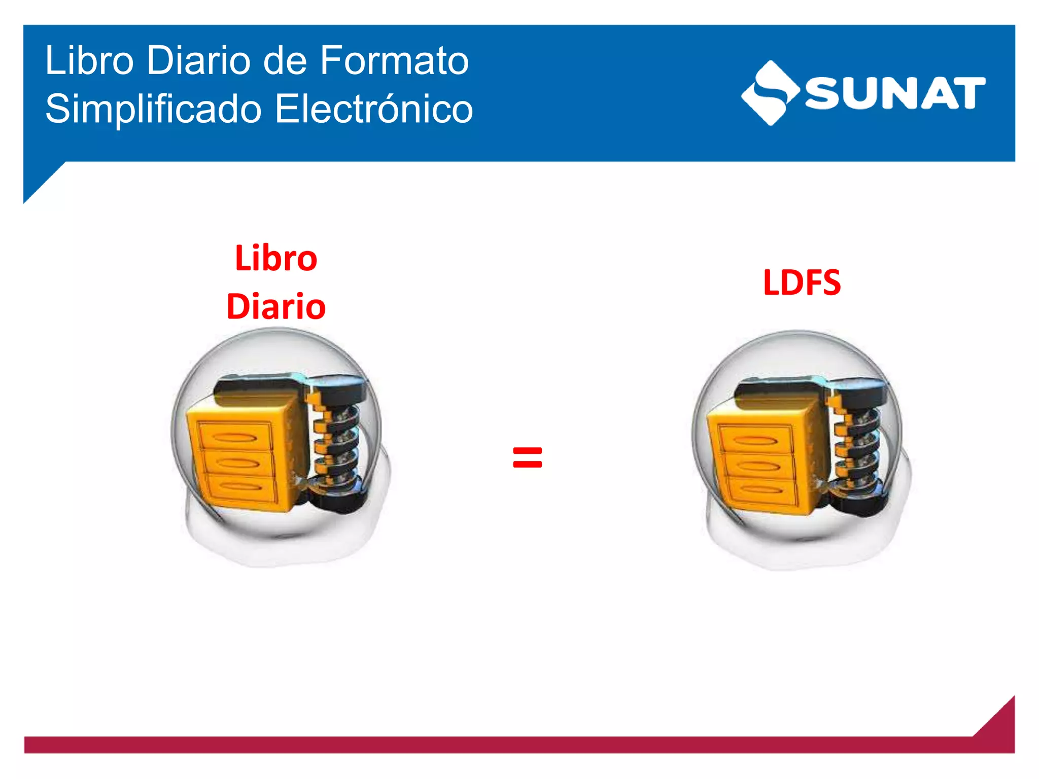 Libro Diario de Formato
Simplificado Electrónico
=
Libro
Diario
LDFS
 