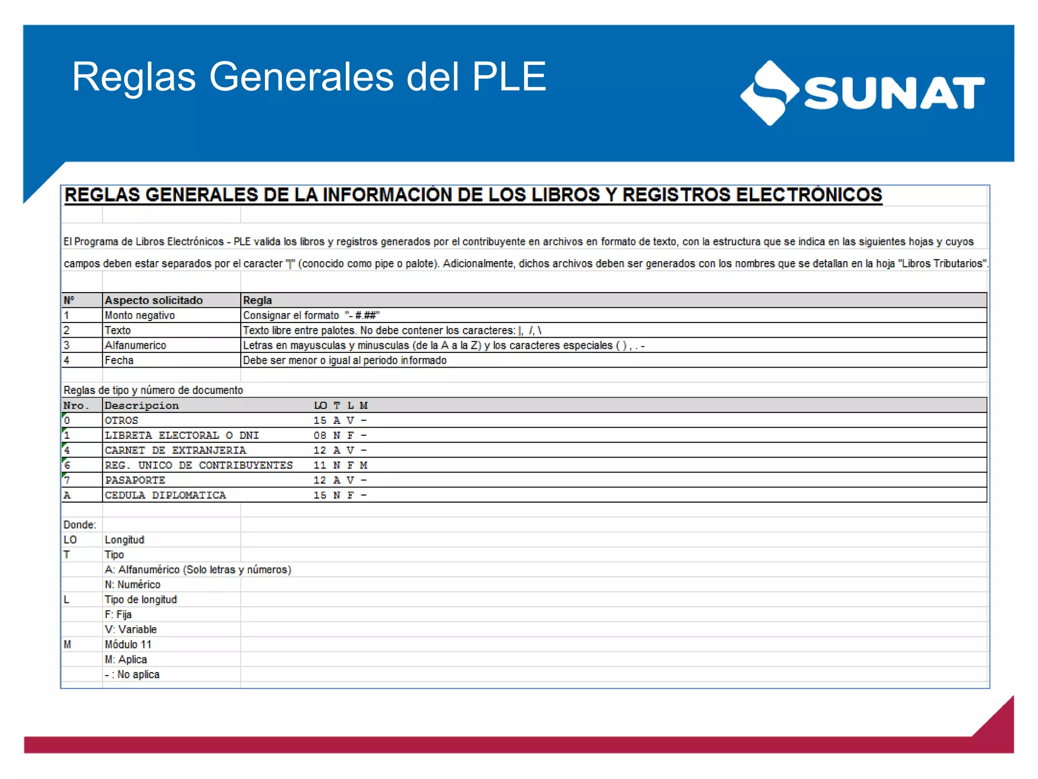 Reglas Generales del PLE
 