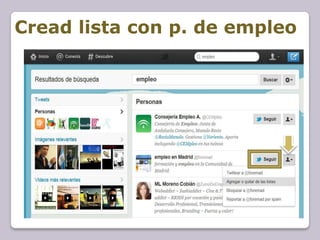 Cread lista con p. de empleo
 