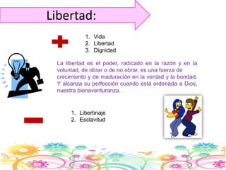 Poder:EL PROYECTODios nos ha infundido  el anhelo del poder, y cuando no podemos cumplir nuestros anhelos, nos vemos frustrados e infelices.El que usa los poderes de que dispone en condiciones que arrastren a hacer el mal se hace culpable de escándalo y responsable del mal que directa o indirectamente ha favorecido. “Es imposible que no vengan escándalos; pero, ¡ay de aquel por quien vienen!” (Lc 17, 1).¿Cuántas veces nos hemos sentido impotentes ante una situación injusta.?¿Cuántas veces nos hemos sentido infelices?¿Cuántas veces hemos  contribuido a hacer infelices a los demás?