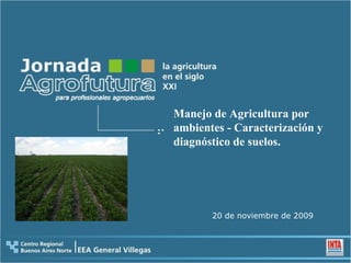 Manejo de Agricultura por ambientes - Caracterización y diagnóstico de suelos.   20 de noviembre de 2009 