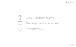 @datauy
#AntelCISL
450.000: de dólares de ahorro
Fast trading, precios en tiempo real
Patrullaje predictivo
 