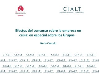 Efectos del concurso sobre la empresa en crisis: en especial sobre los Grupos  Nuria Cancelo 