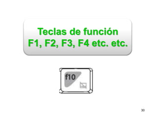 Teclas de función
F1, F2, F3, F4 etc. etc.
30
 