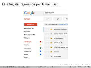 (Most) models are sophisticated summaries of data 
Source: http://xkcd.r-forge.r-project.org/ 
Carlos J. Gil Bellosta { datanalytics Models: pets and herds September 2014 16 / 21 
 