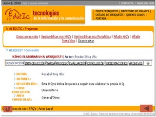DISEÑO DE UN WEBQUEST
 