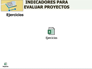 INDICADORES PARA
EVALUAR PROYECTOS
Ejercicios
 
